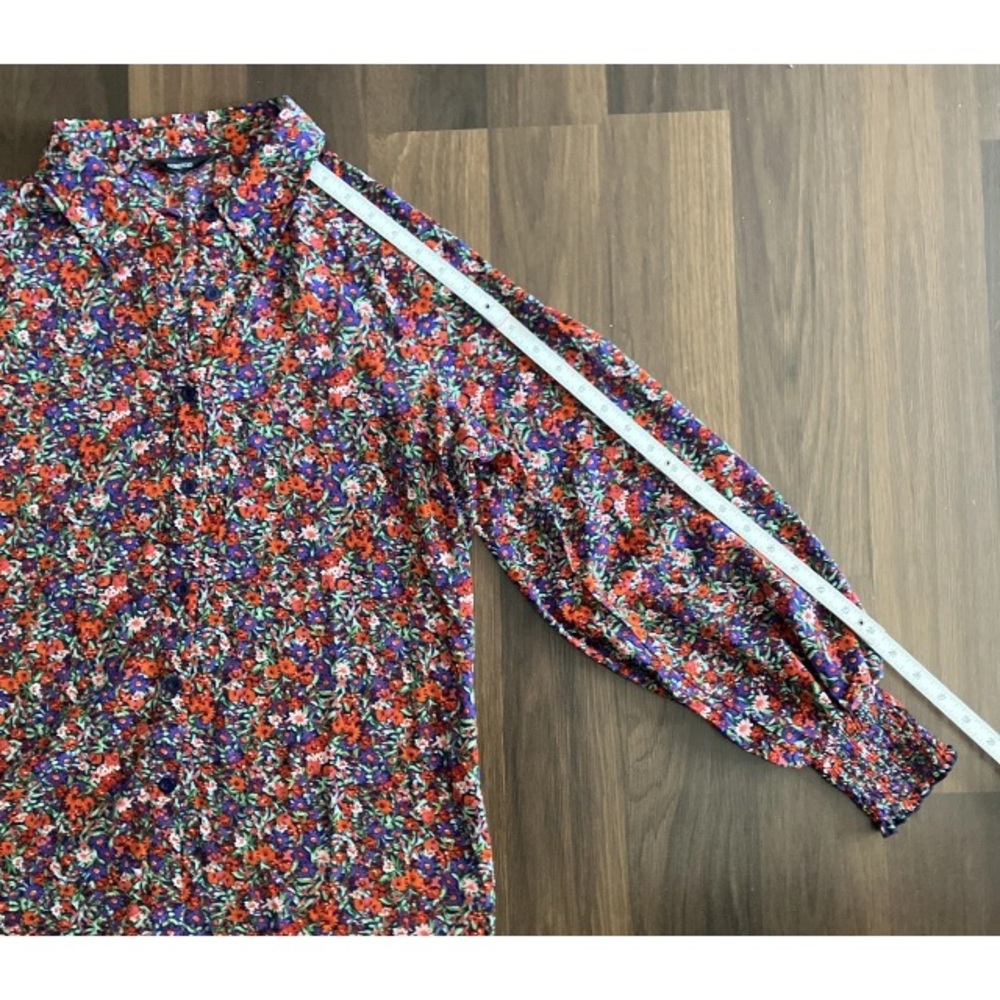 Dokotoo Women’s Floral Balloon Sleeve Button Down Blouse Top Shirt Casual Office - Picture 10 of 15